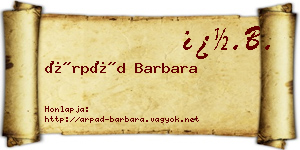 Árpád Barbara névjegykártya